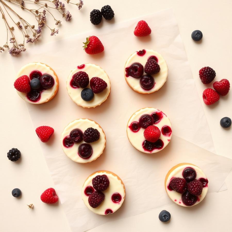 Mini cheesecakes de berries